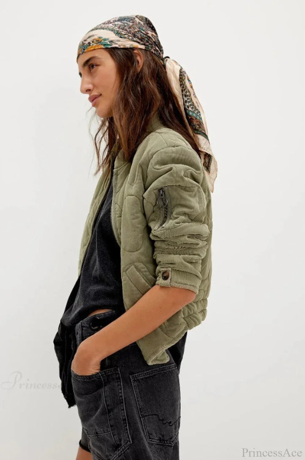 Vintage Urban Casual Quilted Stand-Collar Coat