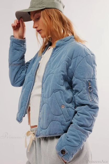 Vintage Urban Casual Quilted Stand-Collar Coat