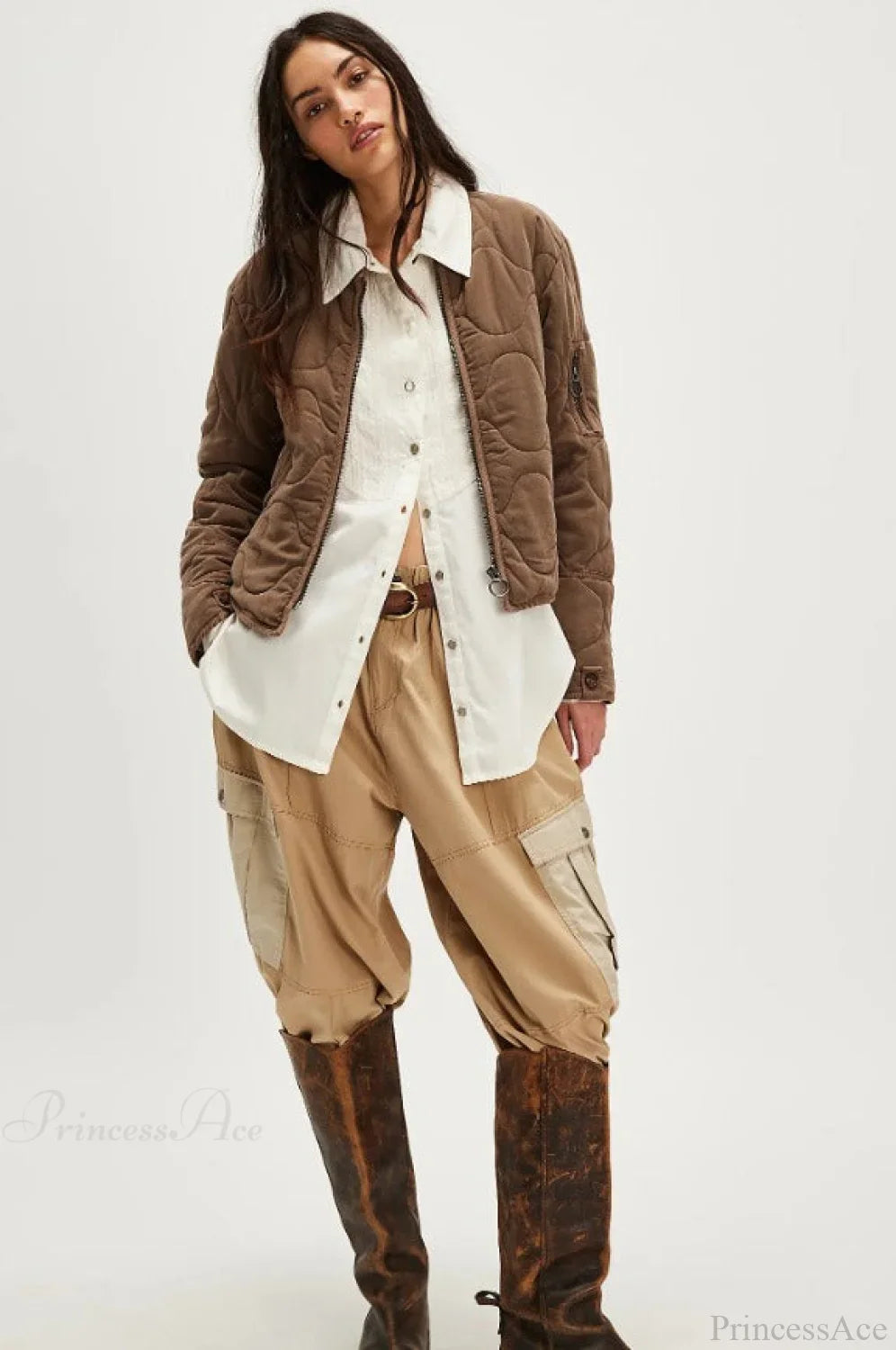 Vintage Urban Casual Quilted Stand-Collar Coat