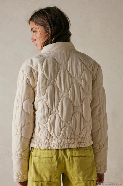 Vintage Urban Casual Quilted Stand-Collar Coat