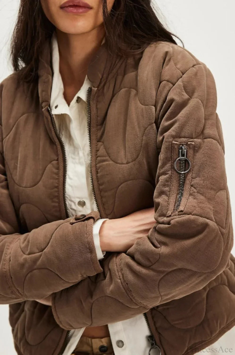 Vintage Urban Casual Quilted Stand-Collar Coat