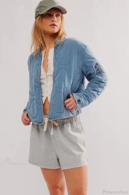 Vintage Urban Casual Quilted Stand-Collar Coat