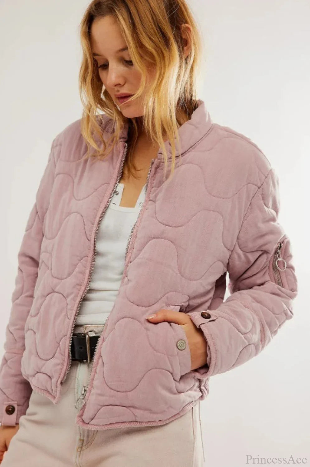 Vintage Urban Casual Quilted Stand-Collar Coat