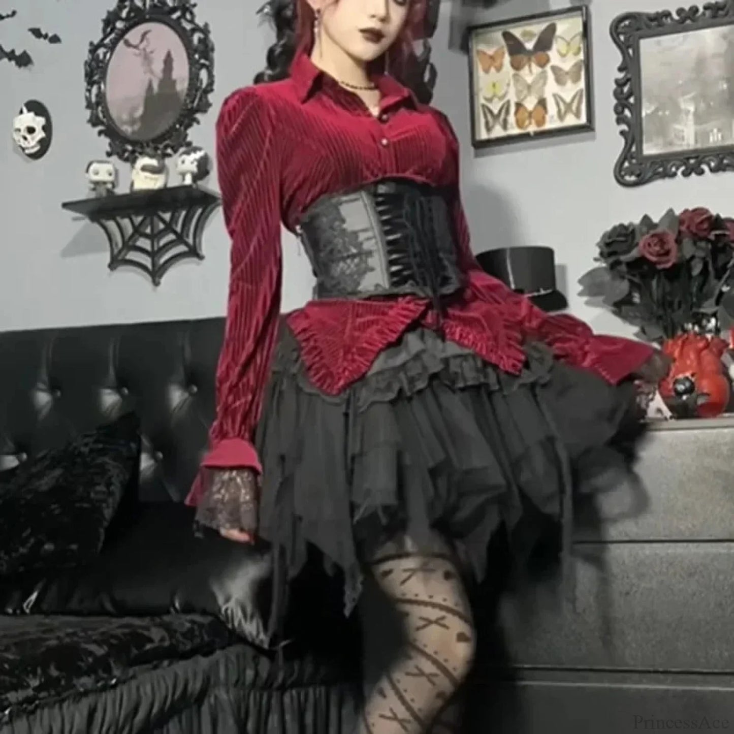 Vintage Victorian Folded Gothic Blouse