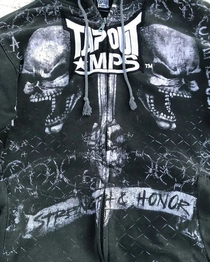 Vintage Y2K Gothic Skeleton Zipper Hoodie