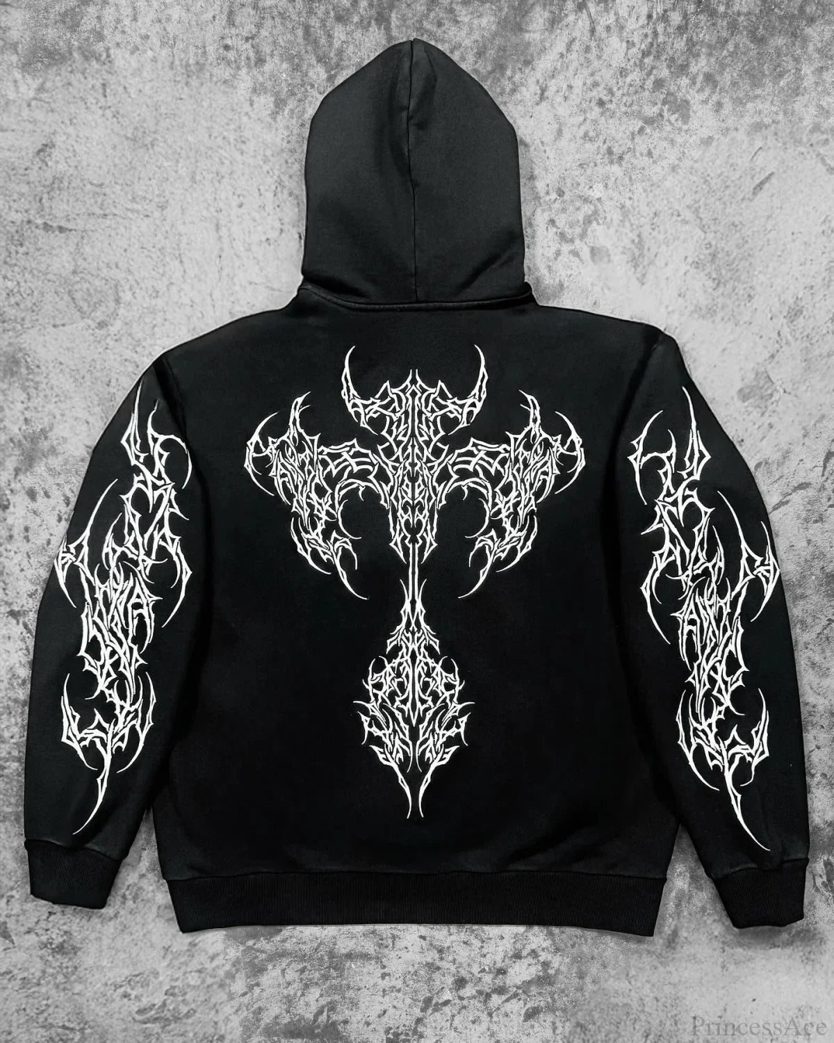 Vintage Y2K Graphic Gothic Zipper Hooded Sweatshirt