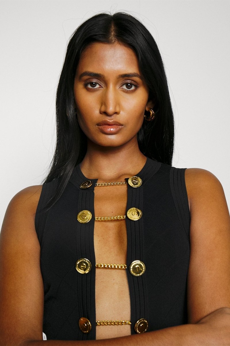 Viola Cut-out Sleeveless Knit Mini Dress