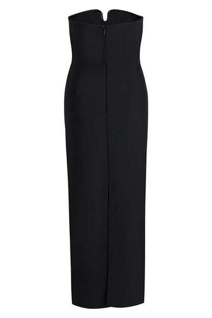 Virginia Crystal Embellished Strapless Polyester Maxi Dress