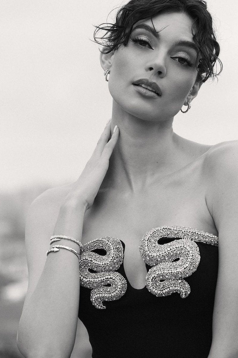 Virginia Crystal Embellished Strapless Polyester Maxi Dress