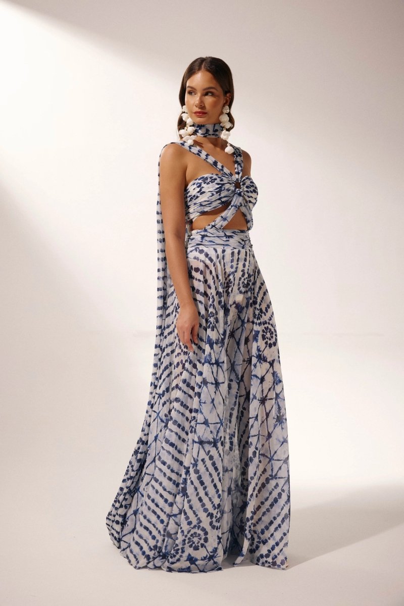 Virginia Printed Cut-out Maxi Dress