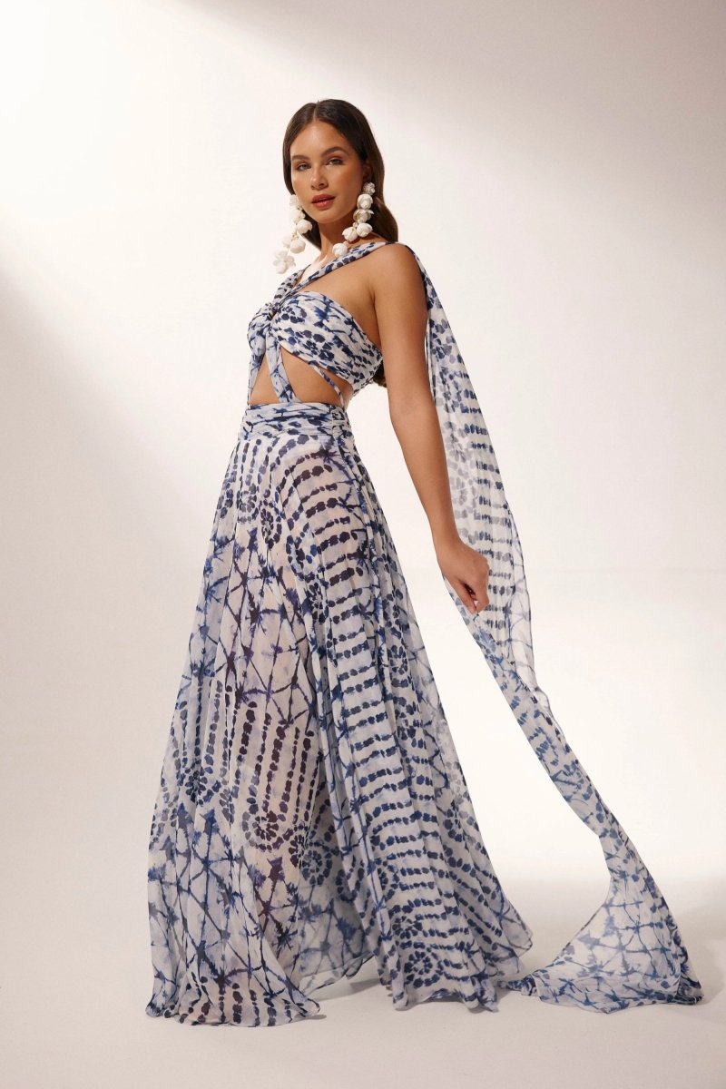 Virginia Printed Cut-out Maxi Dress