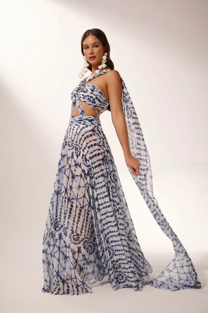 Virginia Printed Cut-out Maxi Dress