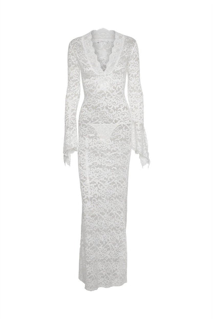 Virginia Sheer Lace Mermaid Maxi Dress