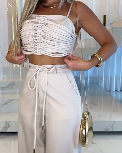 Wide-Leg Pants Temperament Set (Pre-Sale)