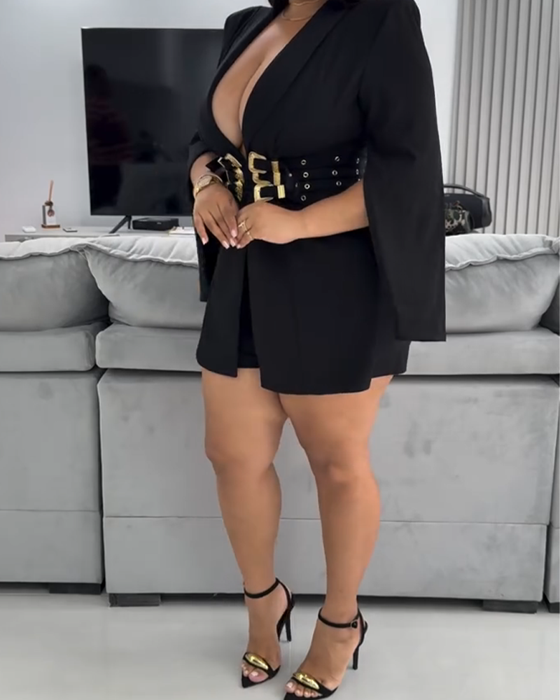 Hip-Hugging Slim-Fit Suit Dress (Pre-Sale)