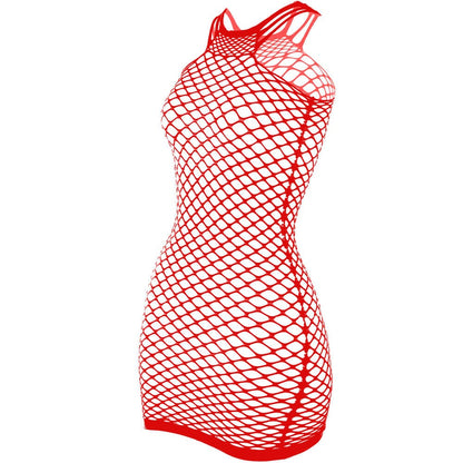 Fishnet stitch strappy tank mini dress