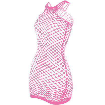 Fishnet stitch strappy tank mini dress