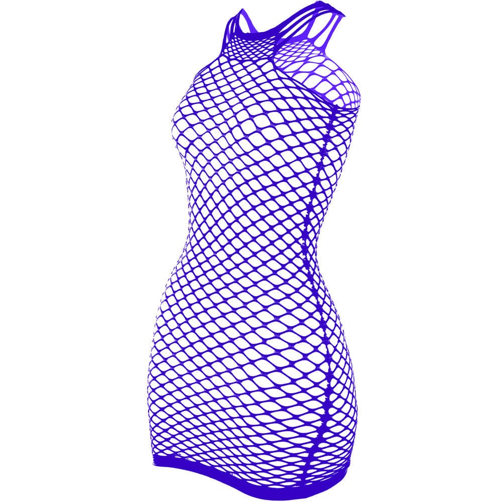 Fishnet stitch strappy tank mini dress