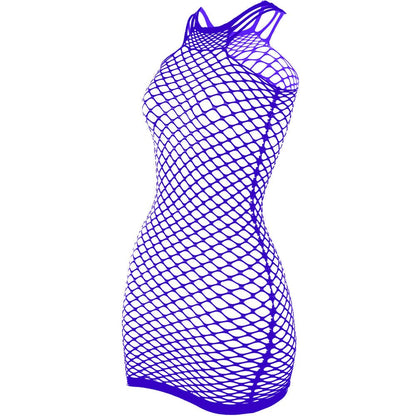 Fishnet stitch strappy tank mini dress