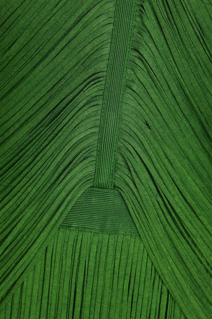 Phoebe Halter Fringed Maxi Dress