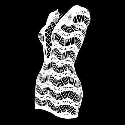 Halter hollow out net backless self tie tank cut out mini dress