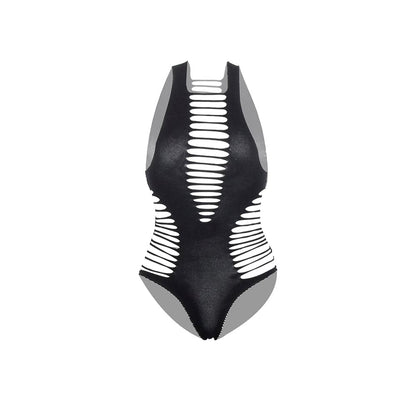 Hollow out square neck backless cami bodysuit