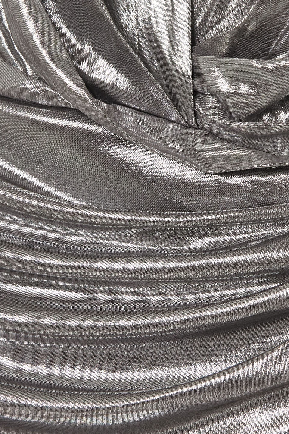 Frederica Metallic Ruched V-neck Mini Dress