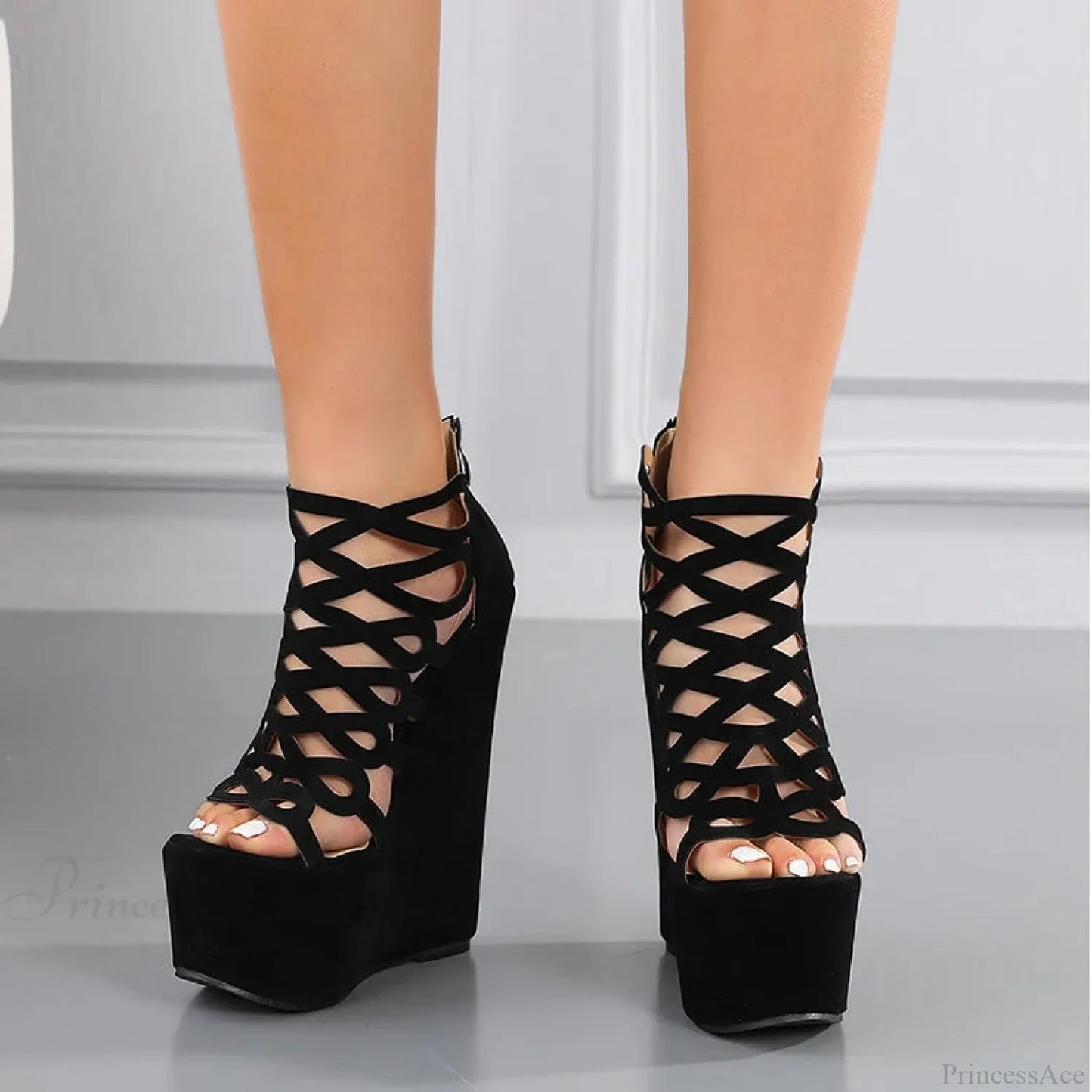 Warm Platform Uncovered Toe Tall Heel Gothic Boot
