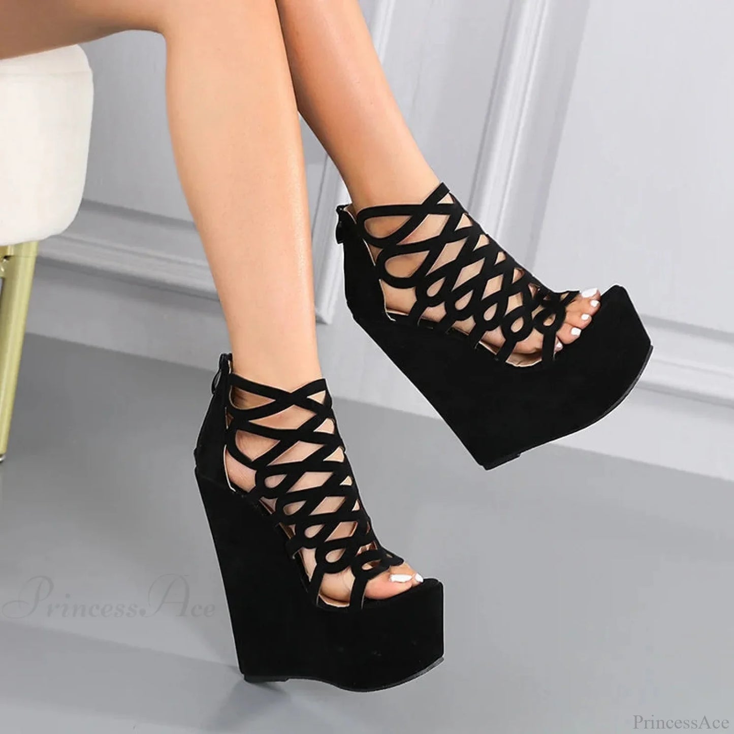 Warm Platform Uncovered Toe Tall Heel Gothic Boot