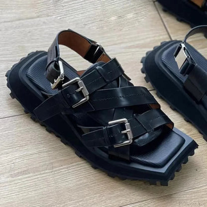 Warrior Leather Gothic Elevated Sandal