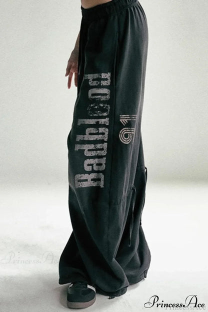 Washed Loose Wide-Leg Casual Pants