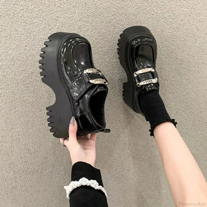 Water-resistant Leather Tall Platform Sneaker