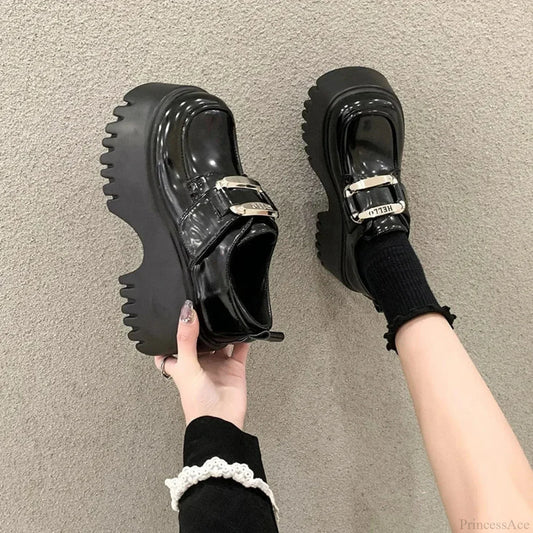 Water-resistant Leather Tall Platform Sneaker