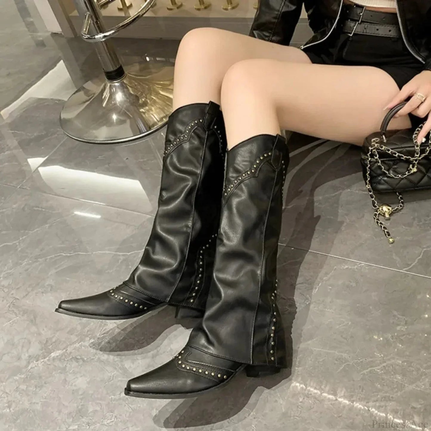 Western Cowboy Long Tube Punk Boot