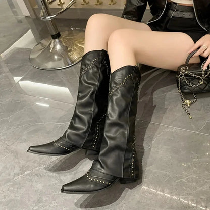 Western Cowboy Long Tube Punk Boot