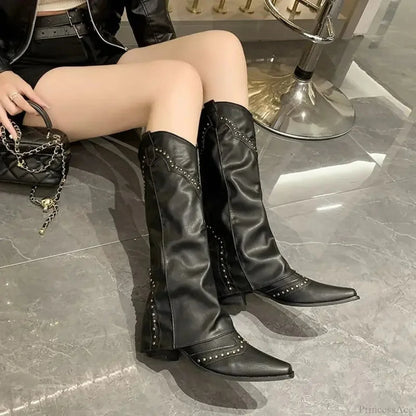 Western Cowboy Long Tube Punk Boot