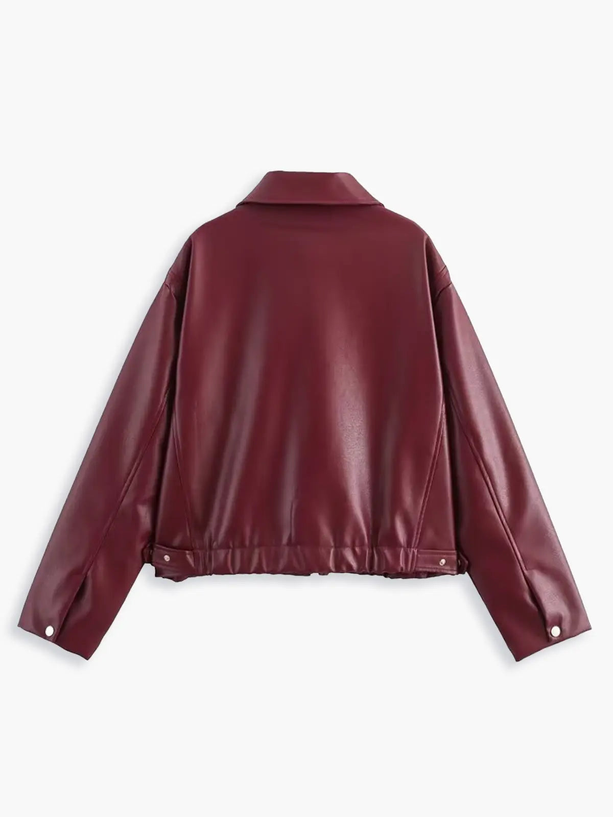 Classic Faux Leather Bomber Jacket