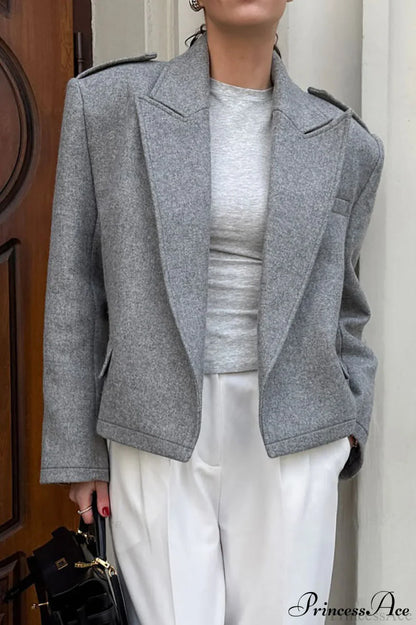 Wool Blazer Chic Warm Coat