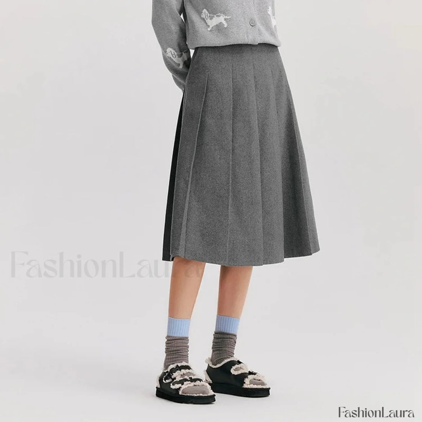 Woolen A-line Versatile Skirt
