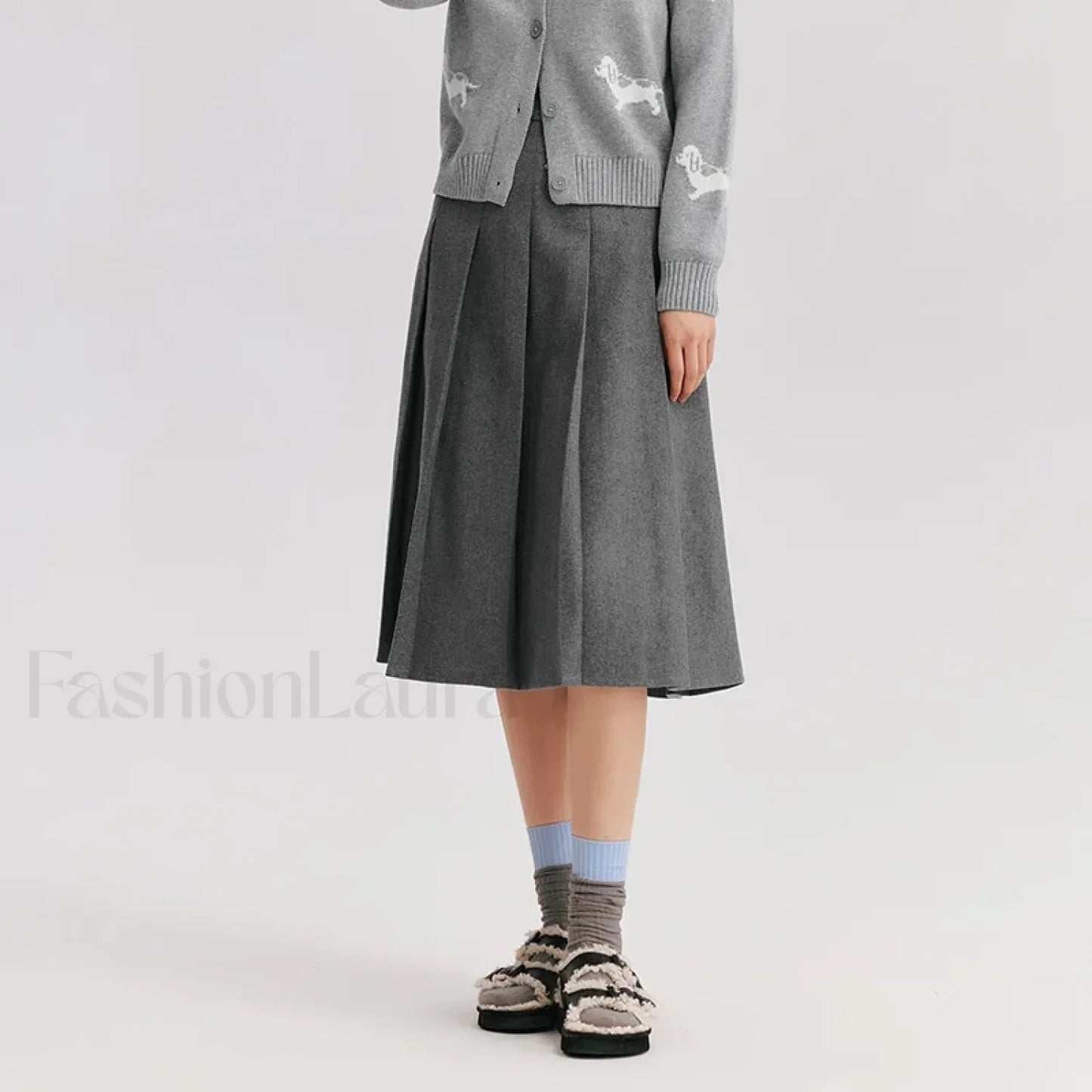 Woolen A-line Versatile Skirt