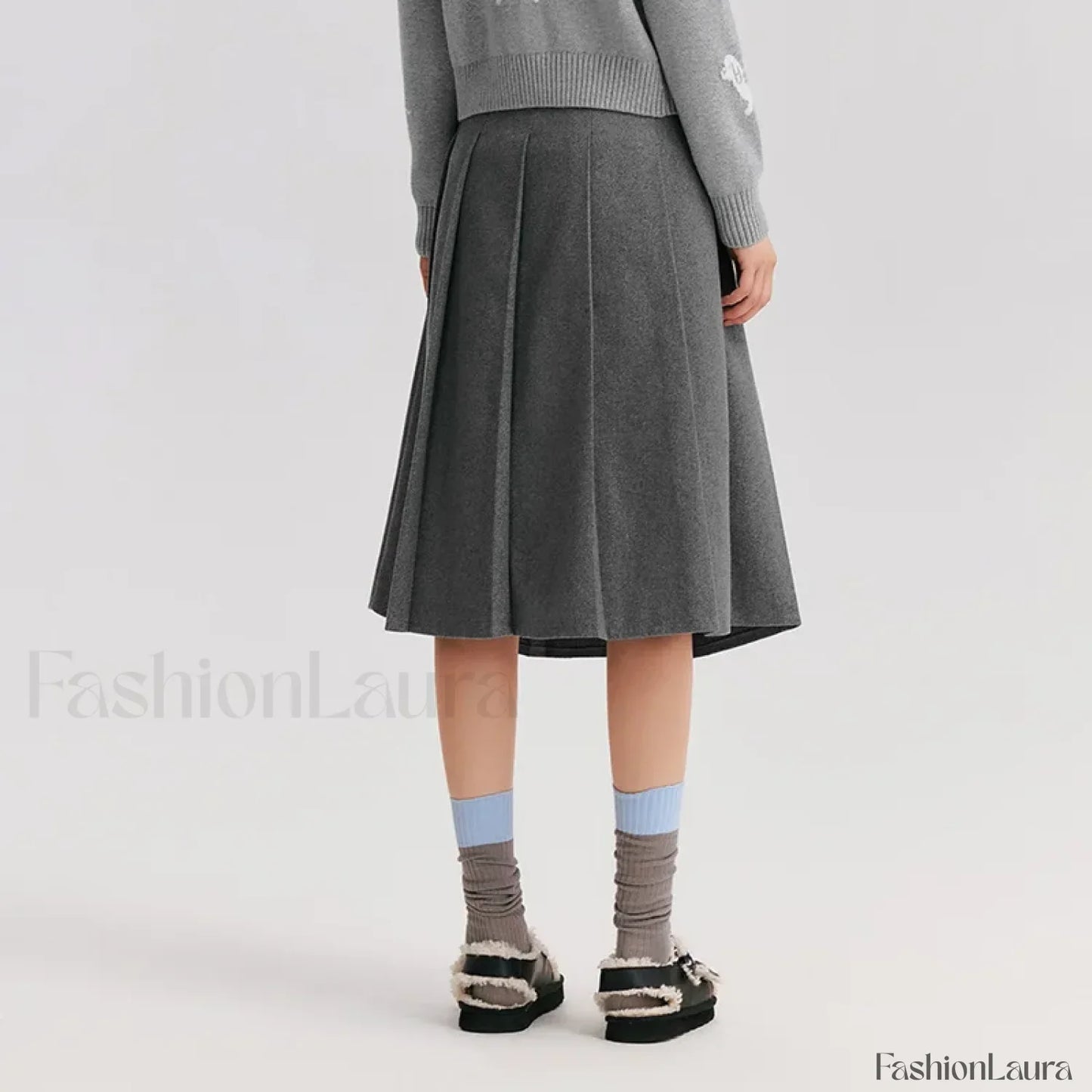 Woolen A-line Versatile Skirt