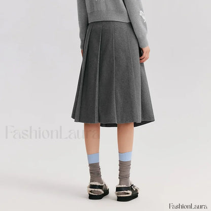 Woolen A-line Versatile Skirt