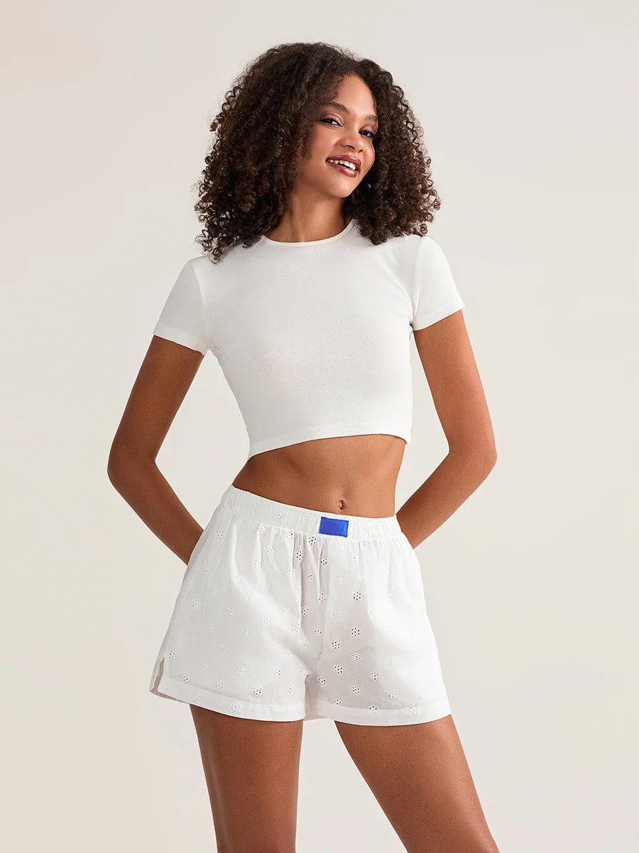 Crochet HolLow Wide Leg Short