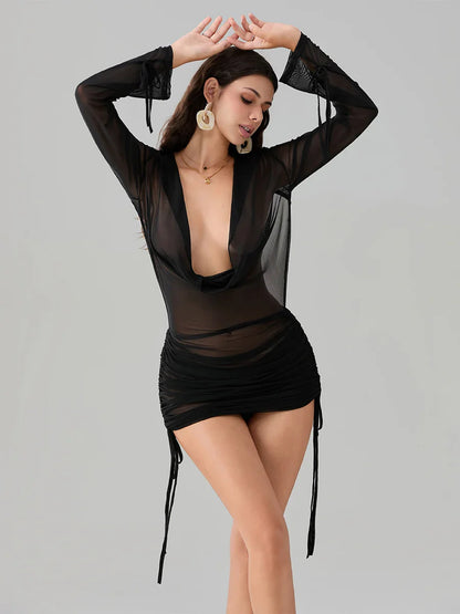 Flower Print Halter Mini Dress