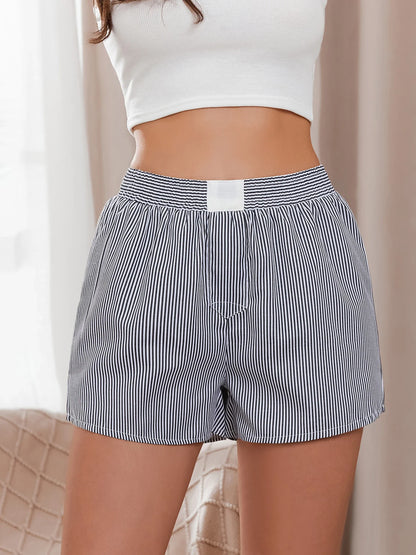 Striped Loose Wide Leg Lounge Short