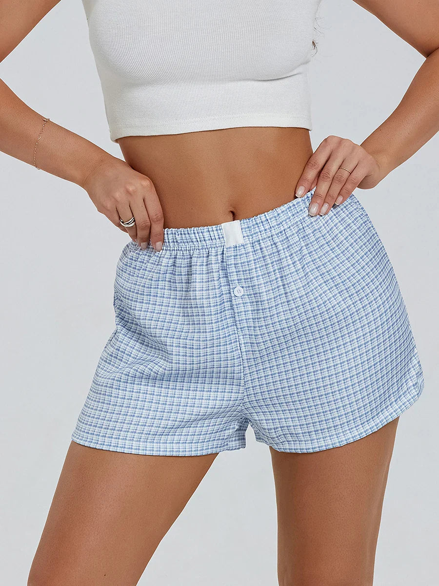 Plaid Loose Lounge Short