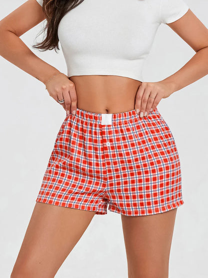 Plaid Loose Lounge Short
