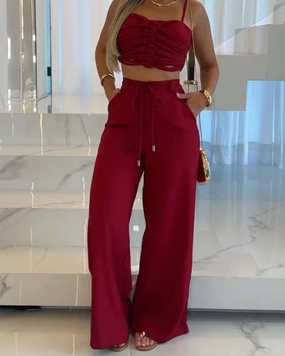 Wide-Leg Pants Temperament Set (Pre-Sale)