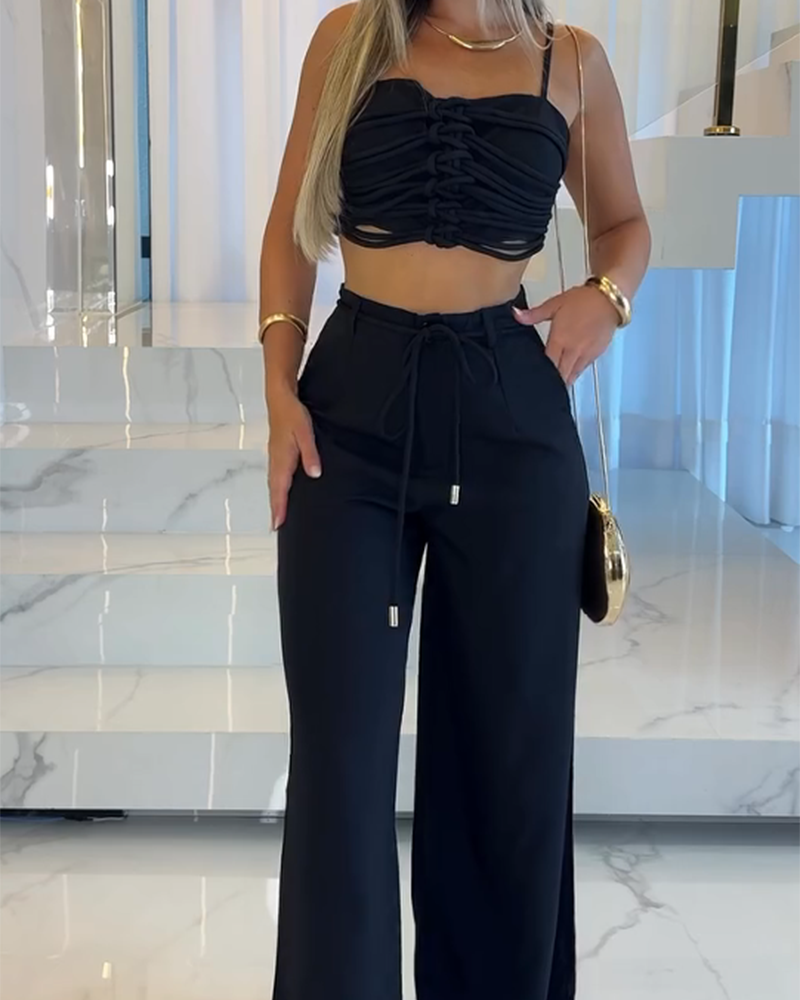 Wide-Leg Pants Temperament Set (Pre-Sale)