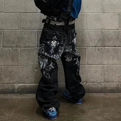 Y2K Gothic Design Print Loose Pant